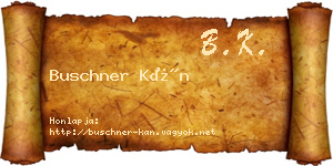 Buschner Kán névjegykártya